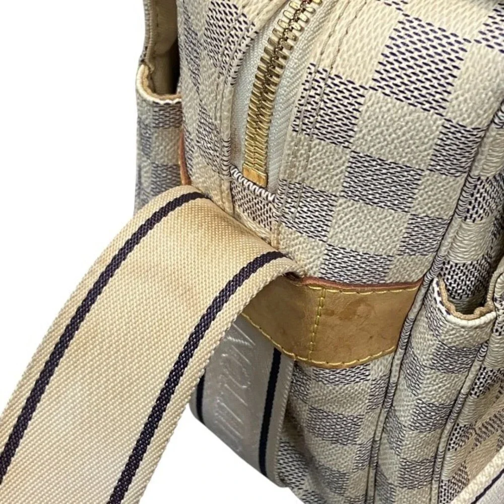 Louis Vuitton Damier Azur Crossbody Bag in White and Light Gray